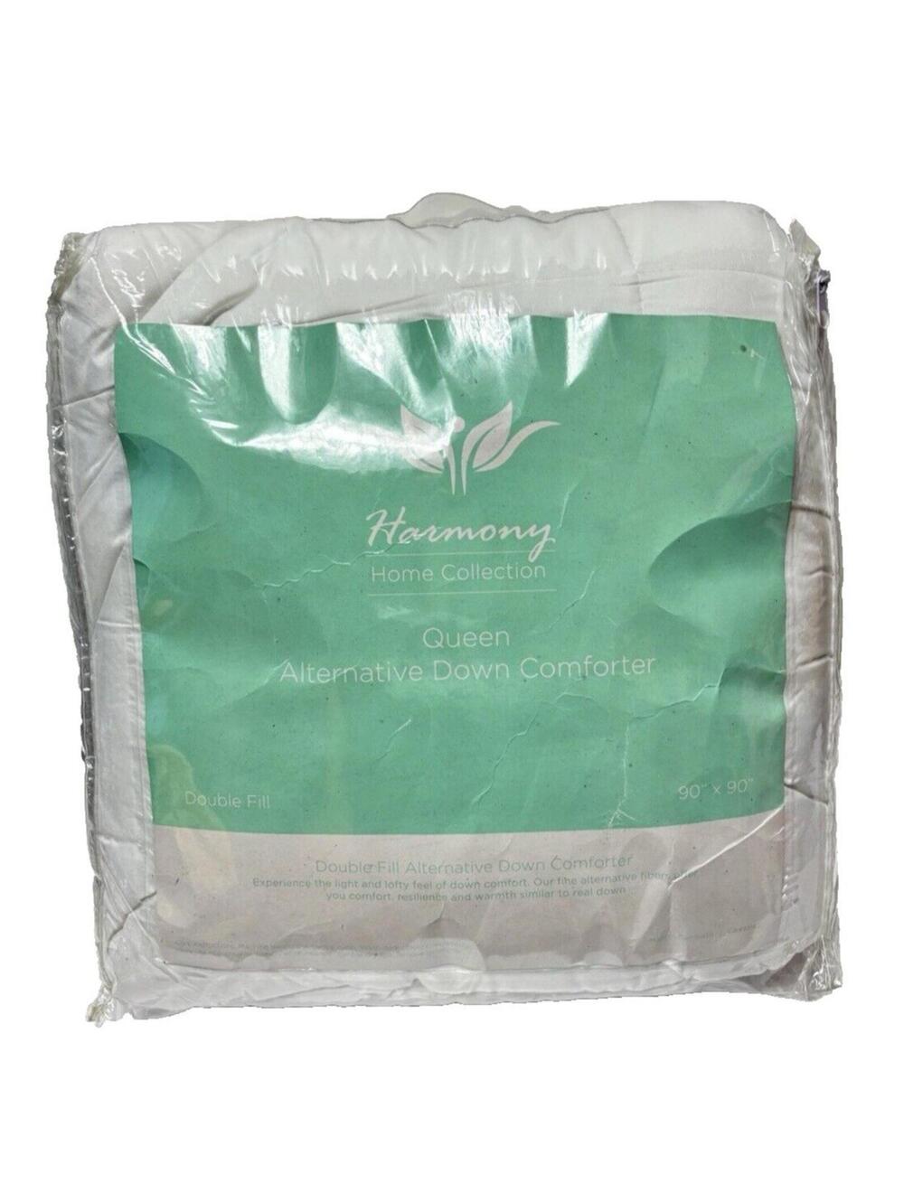 Queen Alternative Down Comforter – 90"x90", White, Double Fill, New